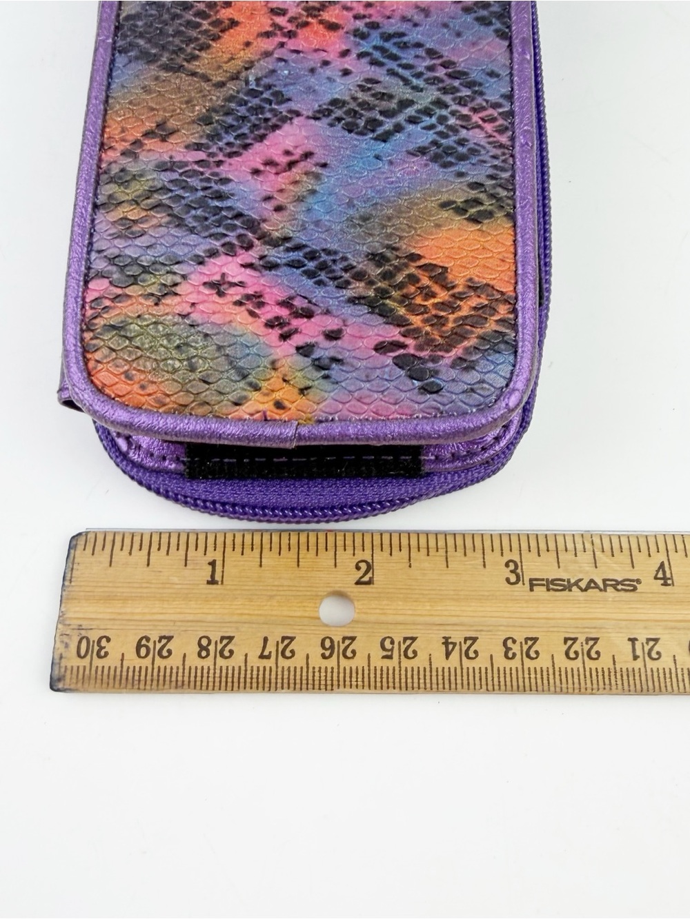 Vtg Lisa Frank Cell Phone Wallet Purse Cross Body Purple Faux Snakeskin Y2K New - Picture 11 of 11